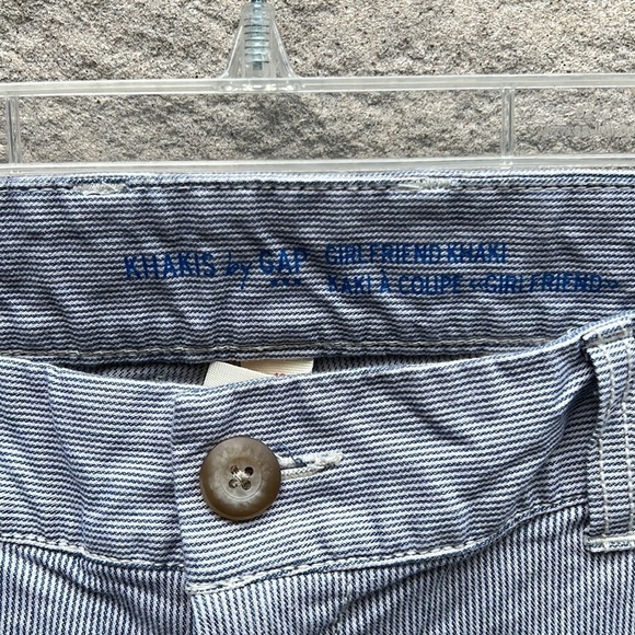GAP Girlfriend Khakis Capris Blue Stripe Sz 12 - Picture 6 of 11